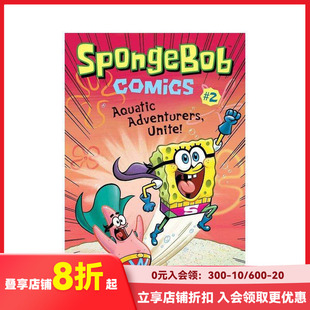 善本图书 英文原版 Book Spongebob 进口书籍儿童漫画绘本 Aquatic 海绵宝宝2 Adventurers Unite 现货 Comics