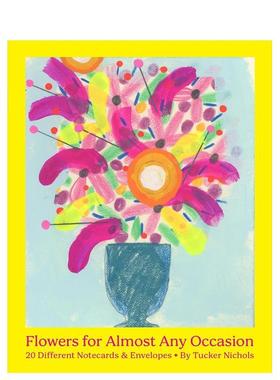 【预售】适用于各种场合的鲜花寄语：含20张卡片与信封 Flowers for Almost Any Occasion Notes 原版英文生活综合