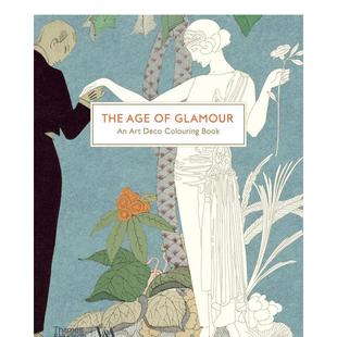Coloring Glamour 饰艺术填色书 The T&H 原版 英文艺术画册画集 装 V&A Age Deco Art Book 魅力时代 现货