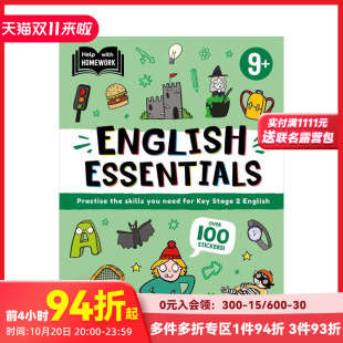 英语基础 善本图书 英文儿童自然拼读 预售 作业辅导：9岁以上 English With Help 原版 Homework Essentials Age