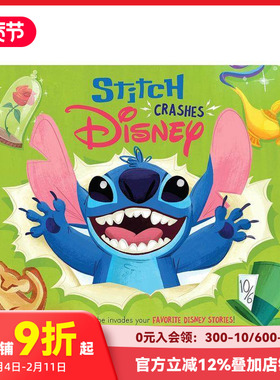 【现货】英文原版 史迪奇撞上迪斯尼Stitch Crashes Disney Hc 儿童英语艺术插画绘本精装 3岁+ 进口图书 善本童书