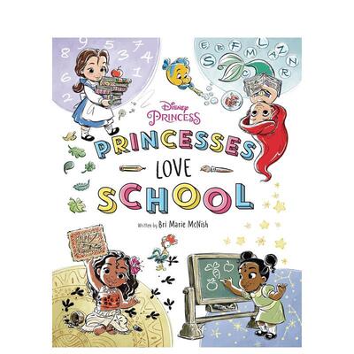 【预售】迪斯尼公主：公主们爱上学！ Disney Princess: Princesses Love School! 原版英文儿童绘本