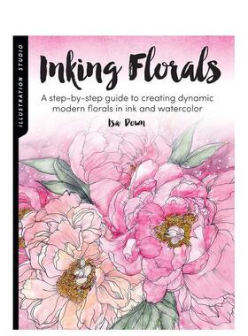 【现货】水墨花卉Inking Florals 艺术美术绘画技法入门指南 英文原版进口善本图书