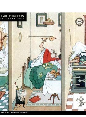 【预售】2026年希思?鲁滨逊挂历（艺术日历） Heath Robinson Wall Calendar 2026 (Art Calendar) 原版日历 插画家诙谐幽默画作