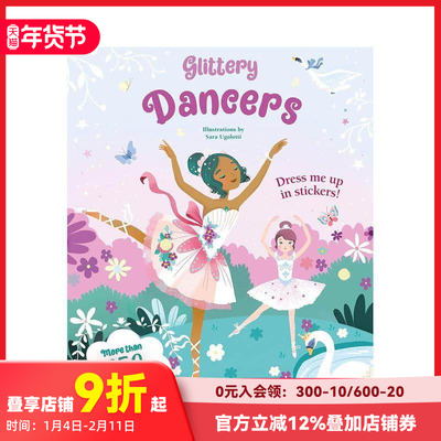 【预售】闪亮舞者贴纸书 Glittery Dancers: Sticker Book 原版英文儿童趣味