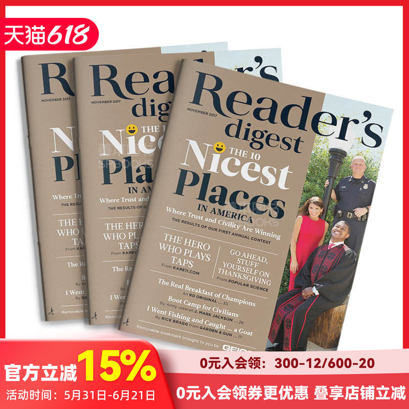 【订阅】 Reader\'s Digest读者文摘 美国英文原版 家庭生活文学杂志 年订10期 F005 善本图书