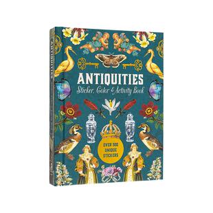 【现货】复古贴纸涂色活动书：含 500+张精美贴纸 Antiquities Sticker 原版英文贴纸书 善本图书