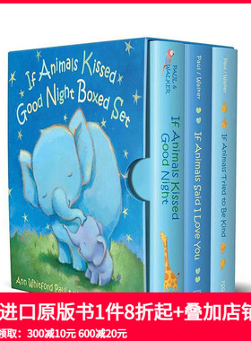 【预售】 【拟人动物睡前故事】盒装套装 【If Animals Kissed Good Night】Boxed Set 原版英文儿童绘本 善本图书