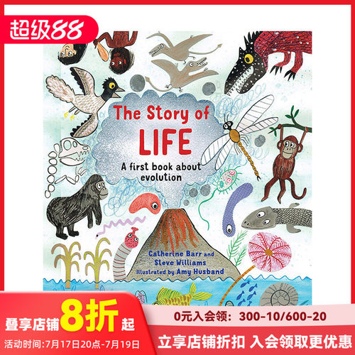 【预售】英文原版 生活之书：关于进化的第Ⅰ本书 The Story of Life 艺术插画绘本 知识百科 3-6岁 进口儿童图书 善本童书