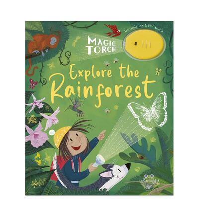 【现货】探索雨林 附送迷你灯光照亮隐形动物 Magic Torch: Explore the Rainforest 原版英文儿童趣味