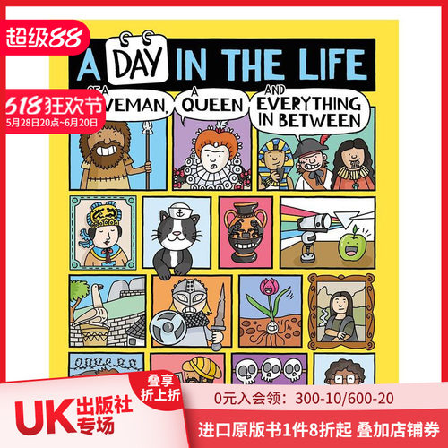 【现货】生活中的一天：现实人物的一天 A Day in the Life of Caveman Queen History 知识科普儿童绘本 英文原版进口书籍