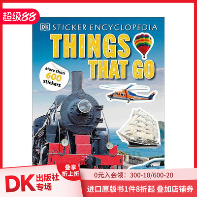 【预售】贴纸百科全书：会走的事物 Sticker Encyclopedia Things That Go 原版英文儿童绘本