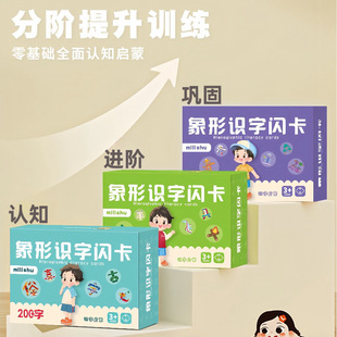 全套3盒【新人专享0.01】象形识字闪卡早教儿童识字卡汉字潜能卡