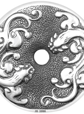 雍雅男女990足银足银螭龙平安扣