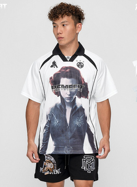 REMEFIT 硬核电影 刀锋黑寡 满印速干美式速干Blokcore球衣短袖