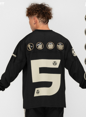 REMEFIT 5分化训练日 美式冰球服替换魔术贴复古速干长袖卫衣潮