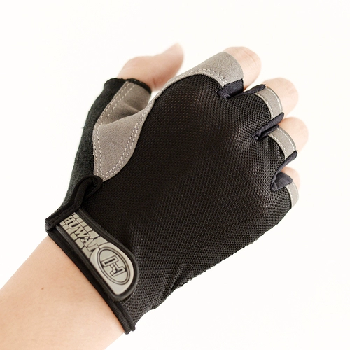 Перчатки для спортзала подходит для мужчин и женщин, нескользящие дышащие тонкие спортивные гантели для тренировок для велоспорта, без пальцев, защита от солнца