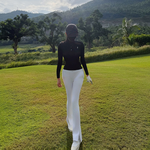 春季修身速干弹力高尔夫女裤套装