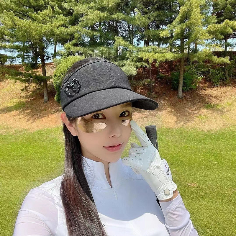 韩国夏季高尔夫球帽女款高尔夫防晒无顶帽golf蝴蝶结遮阳防晒帽