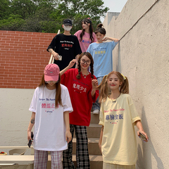 Real shot multicolor printed short sleeve t-check pants two piece set