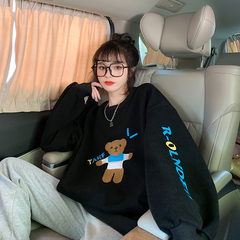 Price control plus 3 real shot quality inspection round neck long sleeve bear sweater