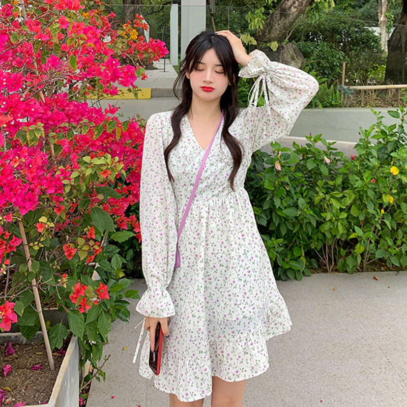 Real Purple Floral twill dress