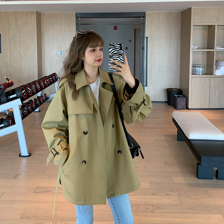 Real shot quality control waist closing work clothes short windbreaker