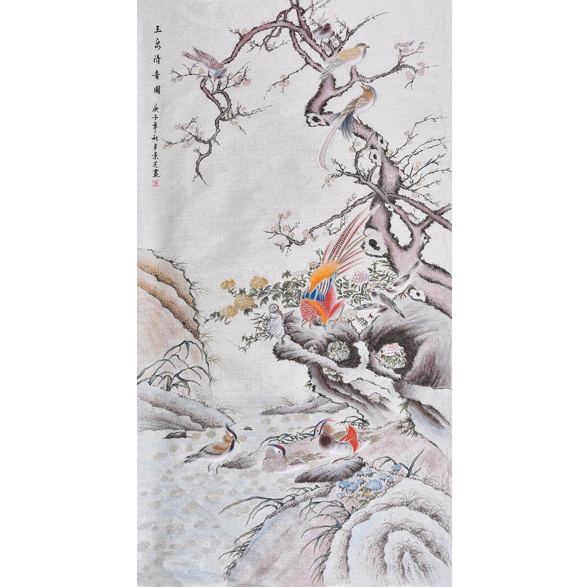 纯手绘国画花鸟画锦鸡锦绣前程锦上添花办公室字画客厅吉祥挂画