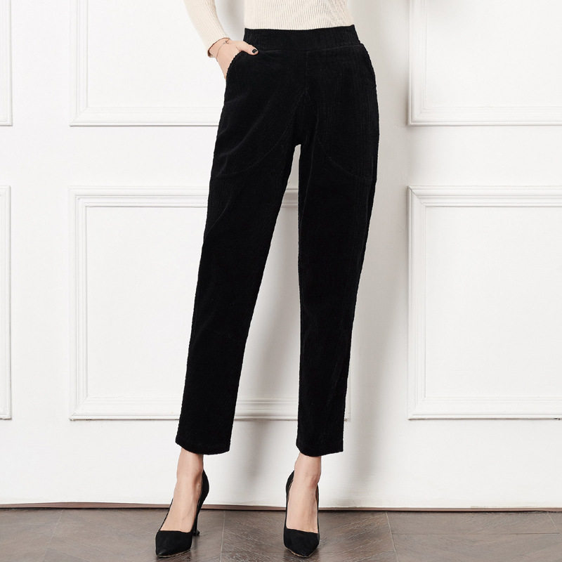 FLO2020 Spring and autumn season new pattern corduroy Show thin Cotton Elastic waist Straight trousers Paige Feet leisure timein the Play mode/Anime/Periphery/cos/Board games ,  Cosplay Apparel/Props/Service ,  Cosplay Women  category - from Buy2taobao.com to provide professional Taobao agent buy service