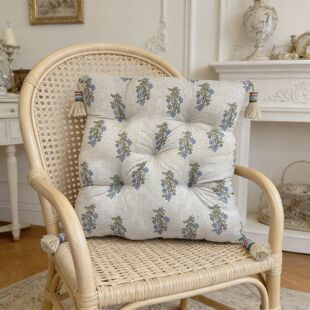 复古ins法式 垫子座垫餐椅垫加厚蒲团垫坐垫可机洗 椅子垫棉麻四季