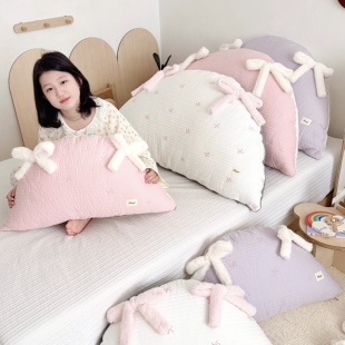 ins少女心床头大靠背可爱蝴蝶结靠枕卧室儿童床上靠垫可拆洗抱枕