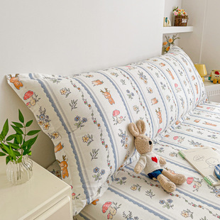 ins可爱卡通全棉床头靠枕纯棉床上靠背学生宿舍靠垫可拆洗双人枕