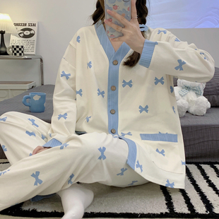 月子服春秋纯棉产后9月份8产妇哺乳怀孕期孕妇睡衣夏季 两件套 薄款