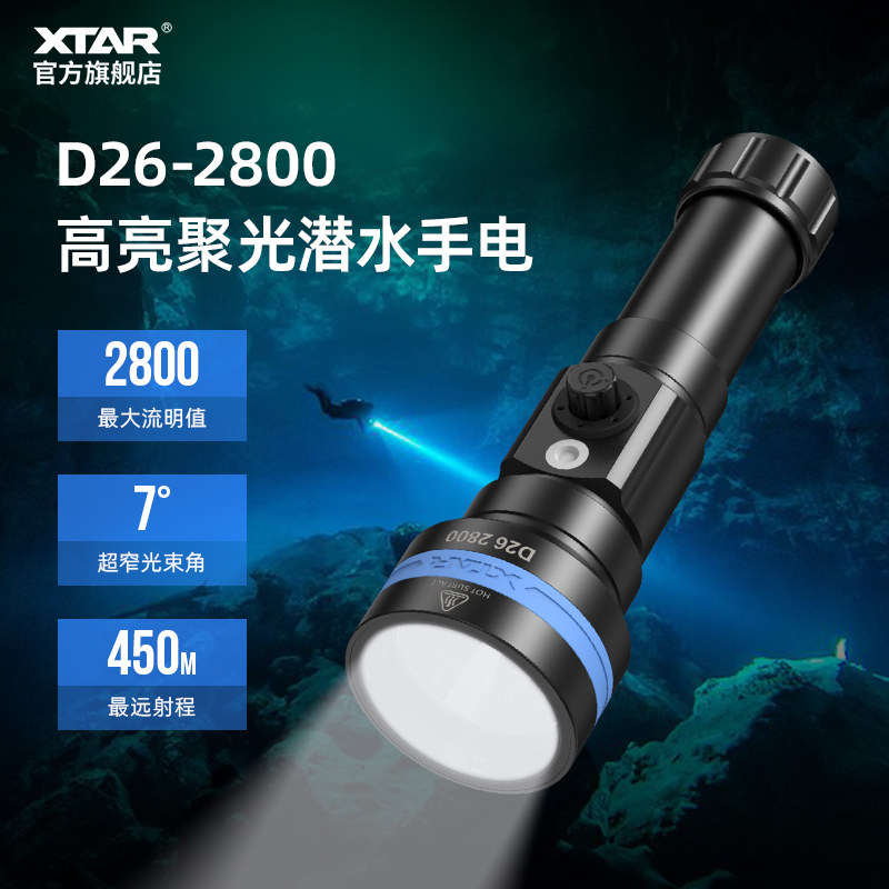 户外露营赶海潜水手电筒
