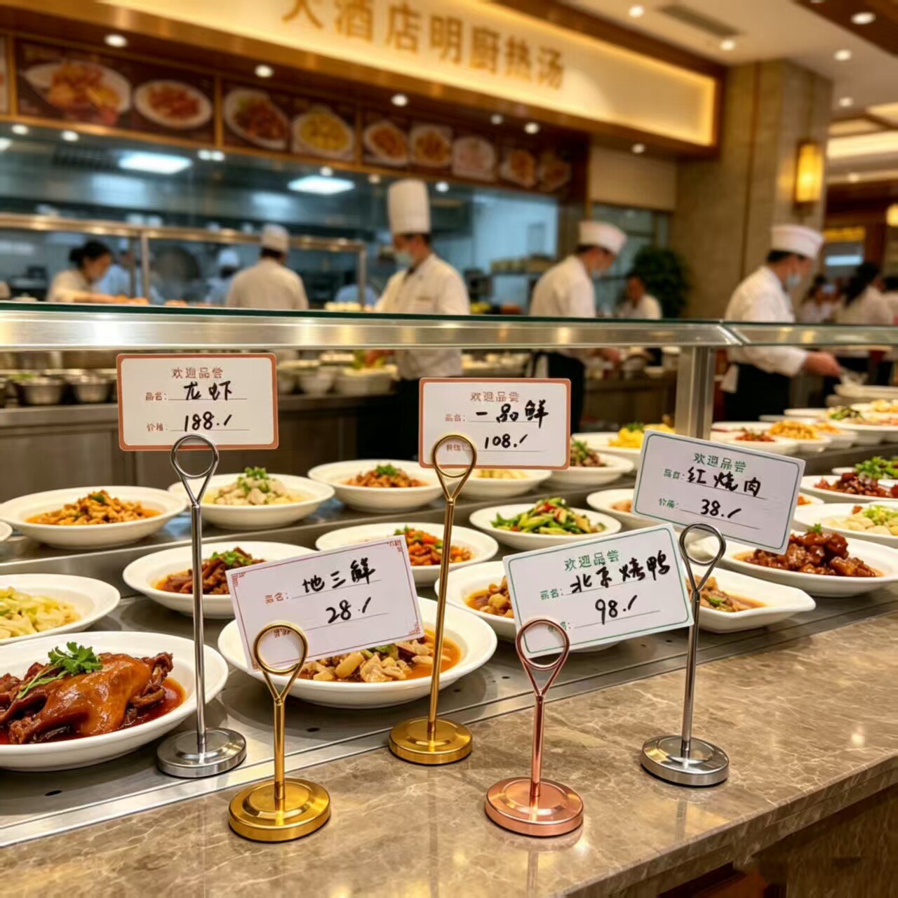 饭店菜品标签价格展示夹广告支架图片