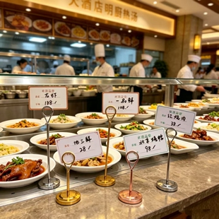 菜牌支架餐牌夹桌牌标签夹自助餐厅座位桌面台卡架菜品价格展示架
