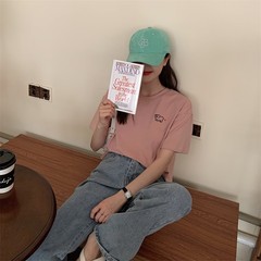 實拍實價~百搭多色刺繡簡約T