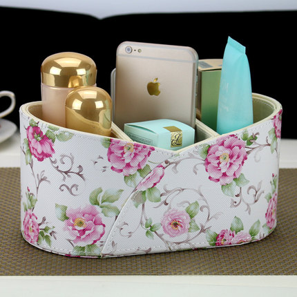 丽然客厅茶几桌面遥控器收纳盒 创意化妆品梳妆台整理杂物置物架