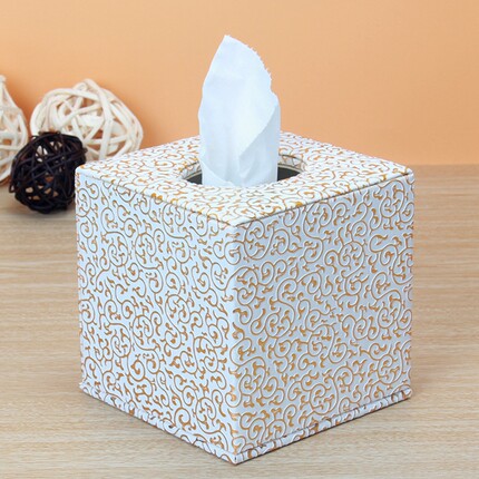 丽然创意皮革纸巾筒卷纸筒 简约客厅圆形餐巾抽纸盒纸巾盒木欧式