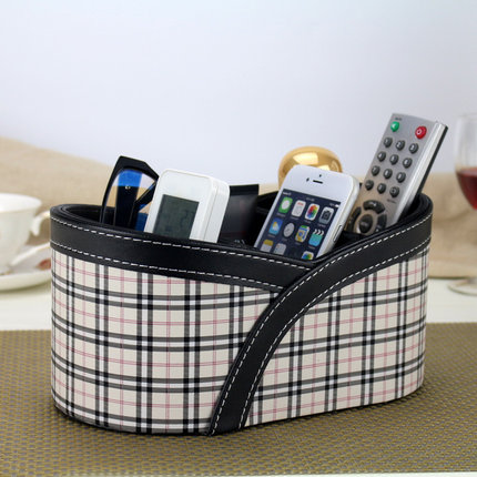 丽然皮革遥控器收纳盒小 桌面化妆品盒 整理盒杂物盒 小盒子 迷你