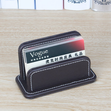 丽然 创意礼品 皮制名片 座 盒 皮 卡片 可爱 时尚