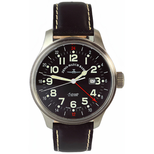 ZENO欧美腕表芝诺飞行自动机械机芯ETA2893双时区大表盘限量8563