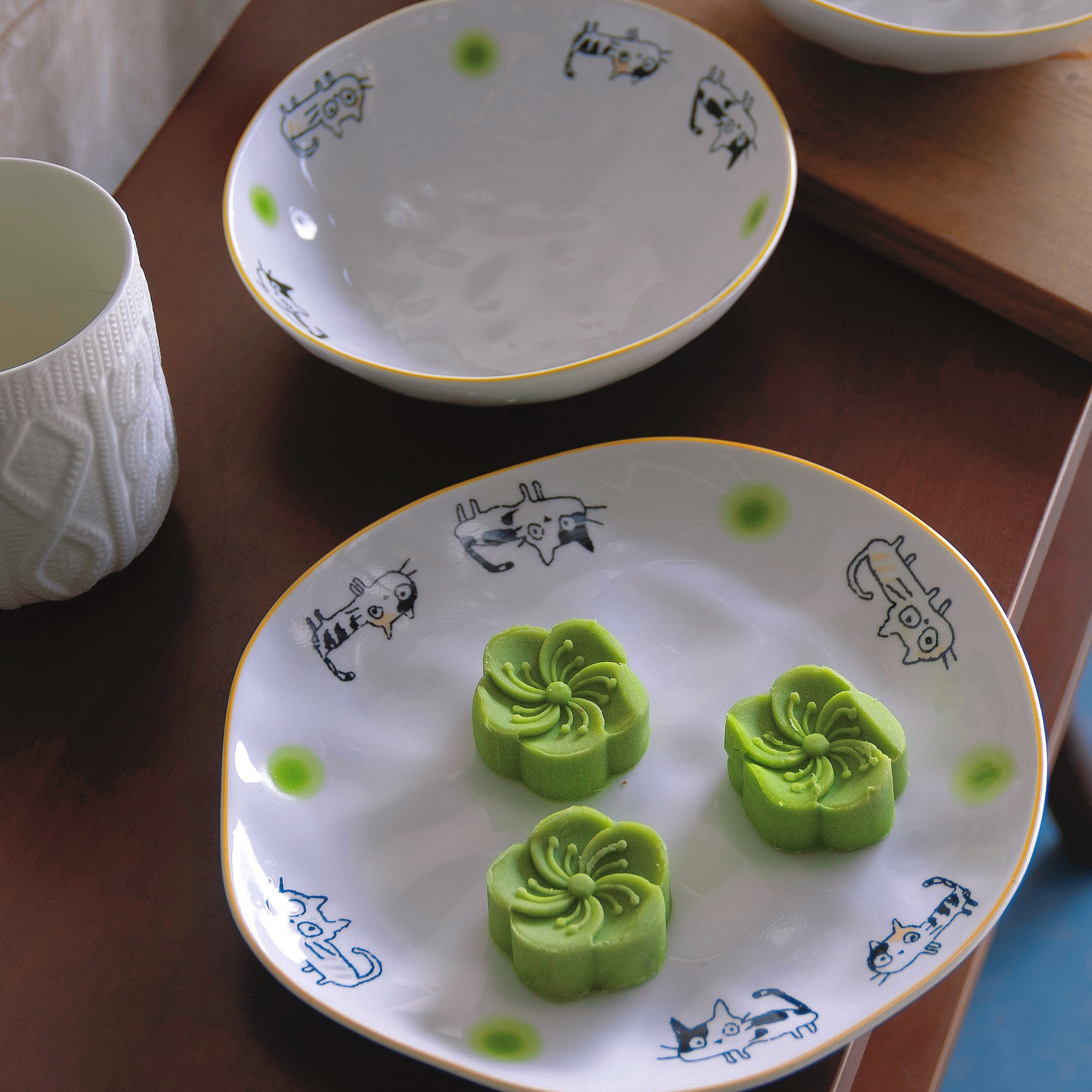 ZJHOME日式ins风可爱猫咪盘