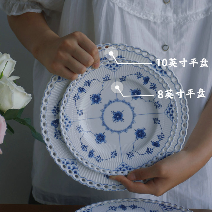 ZJ 法式浮雕全蕾丝花边唐草纹大容量餐具咖啡杯碟微波炉烤箱可用