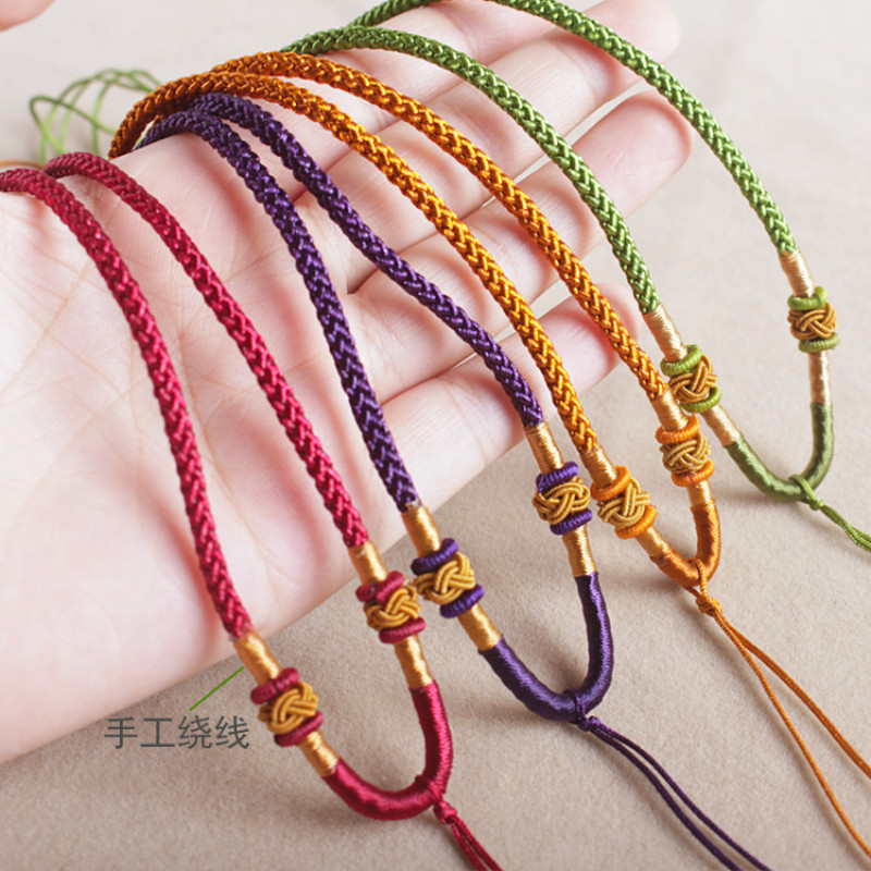 项链编织绳半成品可穿吊坠手工挂绳挂坠绳翡翠黄金玉佩挂件绳男女