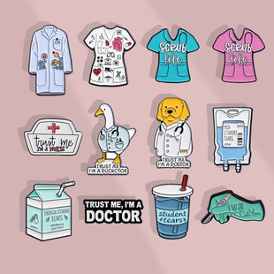 创意医疗系列胸针医生护士动物系列胸章金属徽章医学生服饰配饰