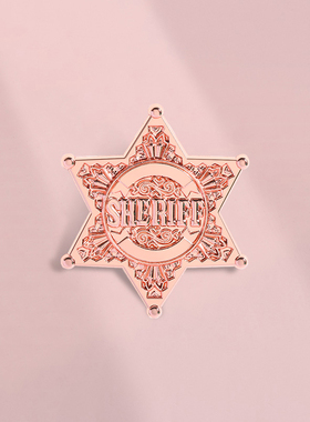 复古六角星警长COS胸针SHERIFF欧美州长胸章金属徽章衣服包包配饰