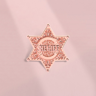 复古六角星警长COS胸针SHERIFF欧美州长胸章金属徽章衣服包包配饰