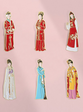 红楼梦纪念品周边胸针林黛玉贾宝玉怀旧胸章金属徽章学生服装配饰