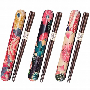 环保卫生日本进口 日式 餐具筷子筷盒套装 木筷木质家用携带式 包邮